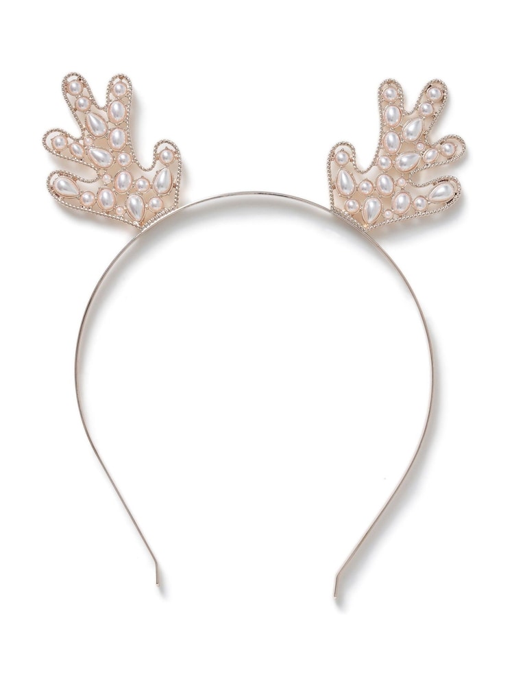 Aela Gold Tone Christmas Pearl Antler Headband - Image 1 of 2