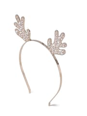 Aela Gold Tone Christmas Pearl Antler Headband - Image 2 of 2