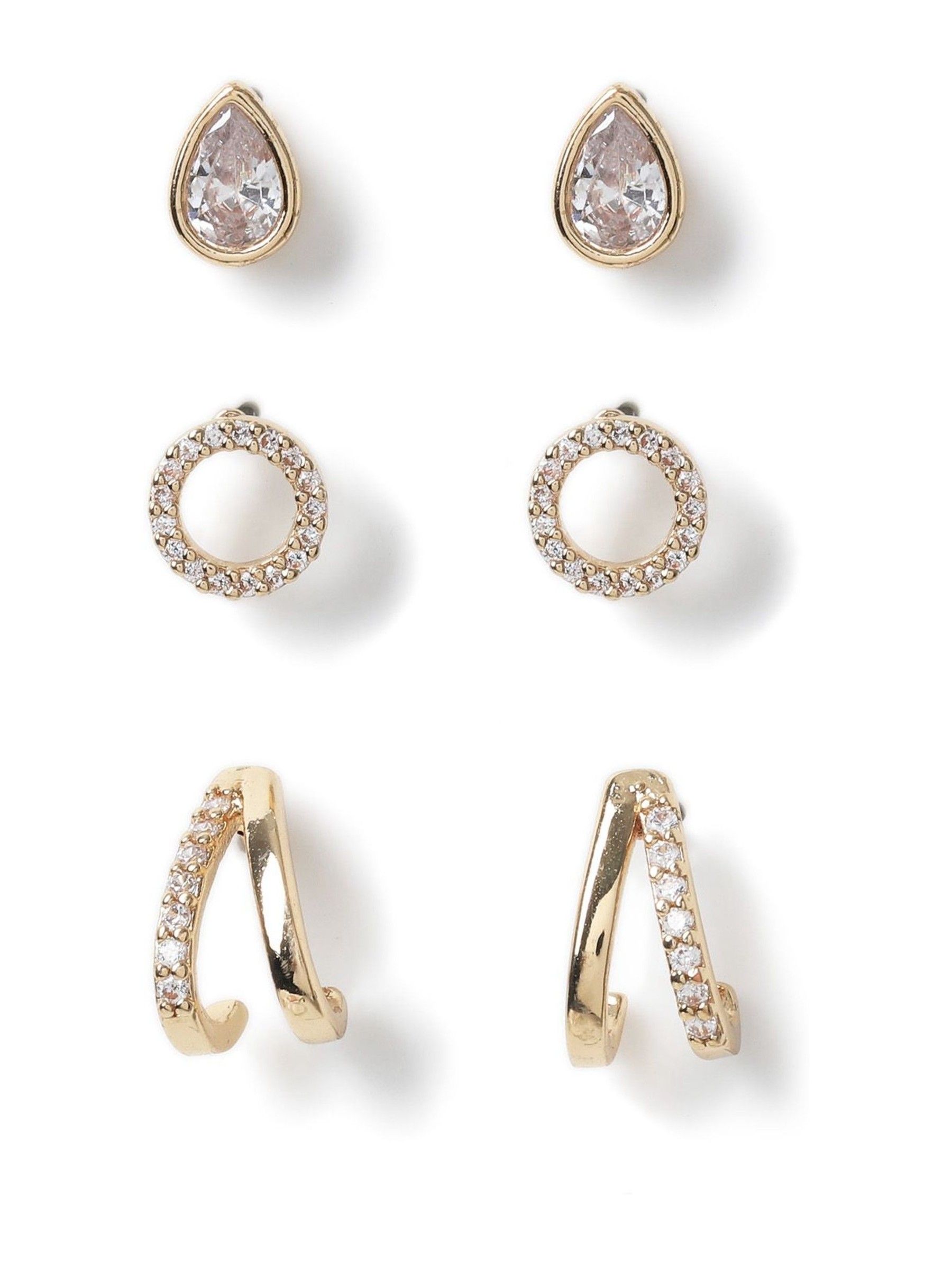 Next：日本 Aela ゴールドトーン ダイヤモンドシミュラント イヤリング