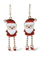 Aela Gold Tone Christmas Santa Stone Drop Earrings - Image 1 of 1