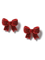 Aela Red Christmas Bow Stud Earrings - Image 1 of 3