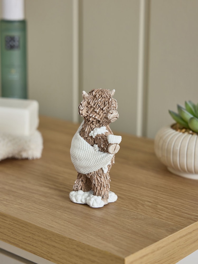 Natural Hamish the Highland Cow Bathroom Towel Ornament - Image 1 of 4