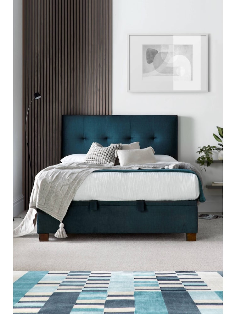 Kaydian Deep Ocean Blue Walkworth End Lift Ottoman Storage Bed - Image 1 of 2