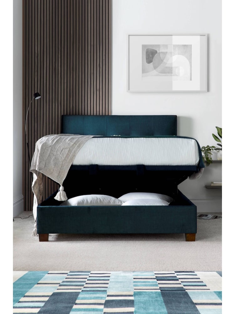 Kaydian Deep Ocean Blue Walkworth End Lift Ottoman Storage Bed - Image 2 of 2