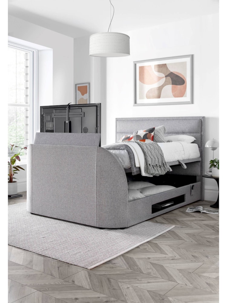 Kaydian Marbella Grey Kirkby TV Side Lift Ottoman Storage Bed - Image 4 of 4