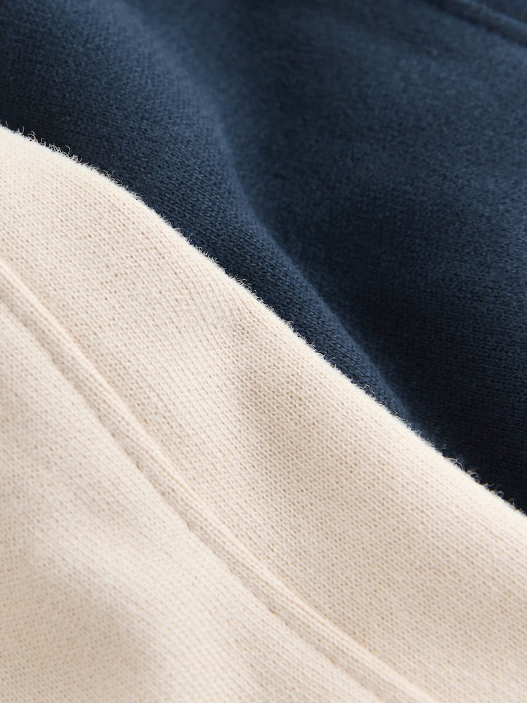 Baker by Ted Baker Ecru/Navy 100% Cotton Shorts 2 Pack - Image 5 of 6