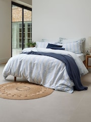 Christy Powder Blue Folia 100% Cotton Percale Duvet Set - Image 1 of 4