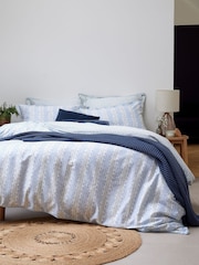 Christy Powder Blue Folia 100% Cotton Percale Duvet Set - Image 2 of 4