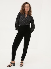 Black Dark Skies Velvet Joggers - Image 2 of 6