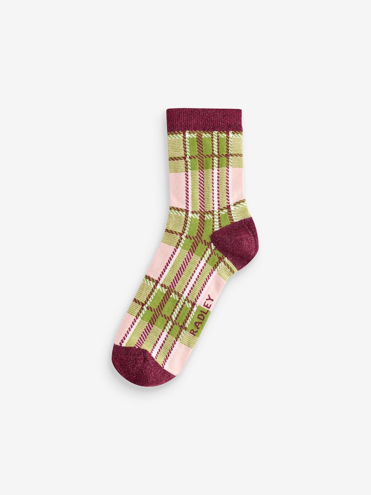 Radley London Green Check Socs Set 3 Pack - Imagen 4 de 4
