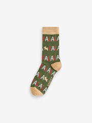 Radley London Red Festive Christmas Fairisle Pattern Socks 3 Pack - Image 2 of 4