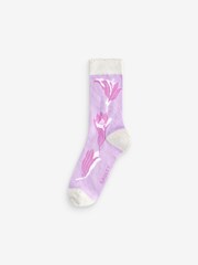 Radley London Purple Floral Socks Set 3 Pack - Image 3 of 4