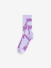 Radley London Purple Floral Socks Set 3 Pack - Image 4 of 4