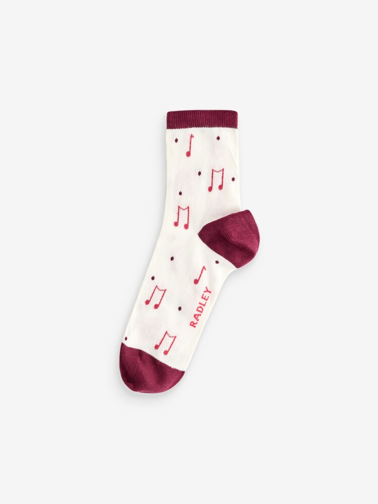 Radley London Red Song Birds Socks Set 3 Pack - Image 2 of 4