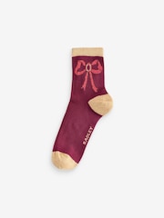 Radley London Red Song Birds Socks Set 3 Pack - Image 4 of 4