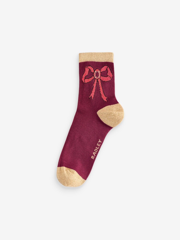 Radley London Red Song Birds Socks Set 3 Pack - Image 4 of 4