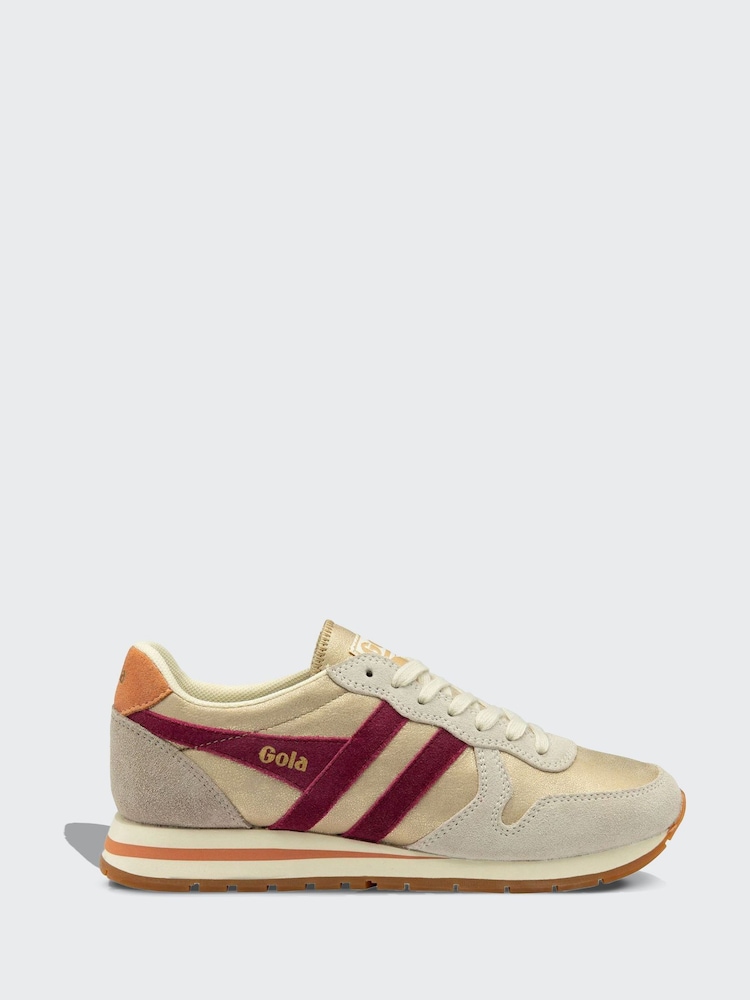 Gola Gold Cerise Terracotta Womens Daytona Trainers - Image 1 of 3