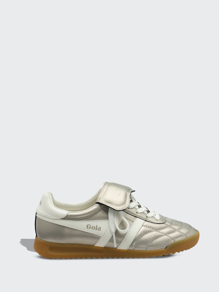Gola Champagne Off White Giola Womens Silver Stadium 86 Trainers - Image 1 of 3