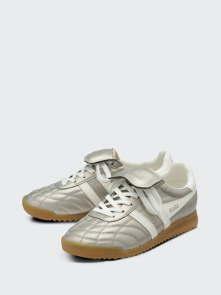 Gola Champagne Off White Giola Womens Silver Stadium 86 Trainers - Image 2 of 3