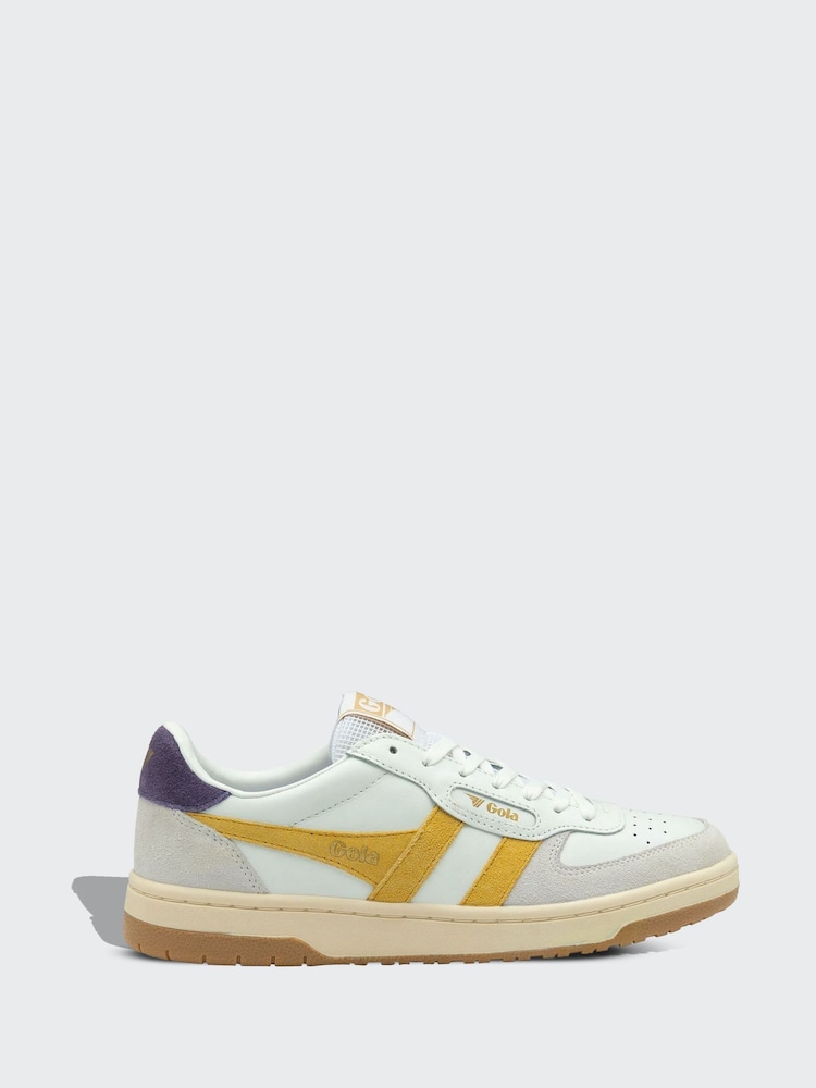 Gola White Pollen Plum Womens Hawk Trainers - Image 1 of 2