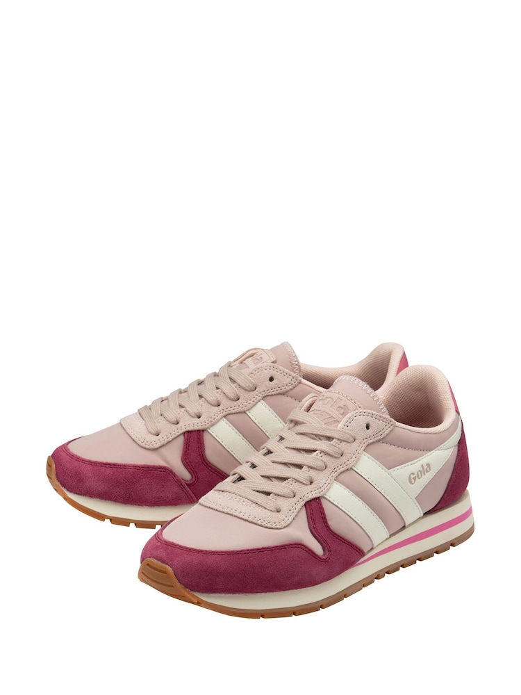 Gola Rose Cerise Off White Womens Daytona Trainers - Image 2 of 4
