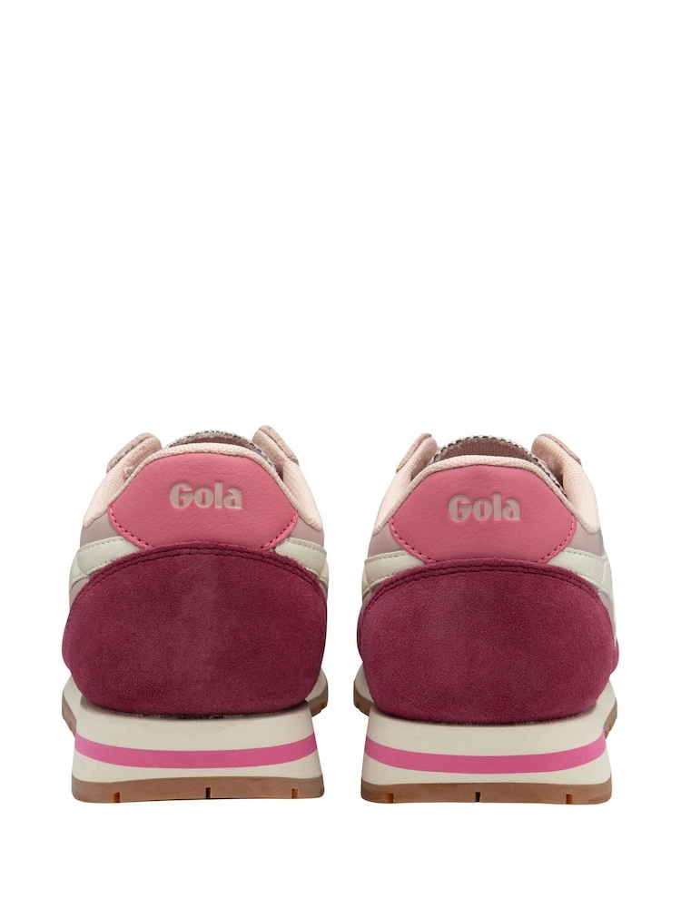 Gola Rose Cerise Off White Womens Daytona Trainers - Image 3 of 4