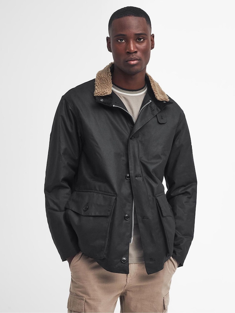 Barbour® International Winkirk Wax 100% Cotton Black Jacket - Image 1 of 7