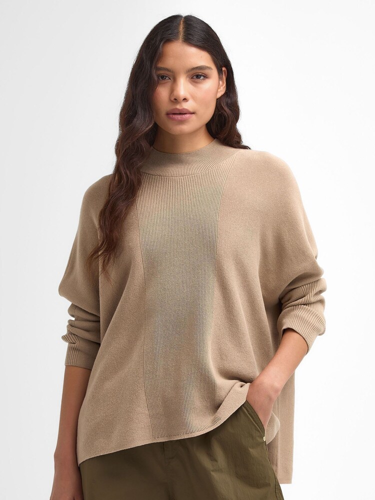 Barbour® International Natural Sunita Knitted 100% Cotton Jumper - Image 1 of 7
