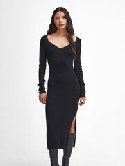 Barbour® International Roberta Knitted Midi Black Dress - Image 1 of 7