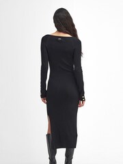 Barbour® International Roberta Knitted Midi Black Dress - Image 3 of 7