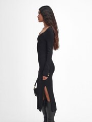 Barbour® International Roberta Knitted Midi Black Dress - Image 6 of 7
