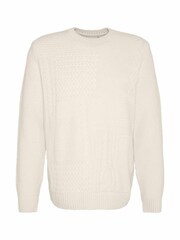 Barbour® White Casey Cable Crew Neck Sweater - Image 5 of 5
