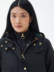 Barbour® Black 100% Cotton Long Cannich Wax Coat - Image 4 of 7