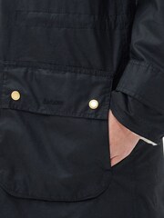 Barbour® Black 100% Cotton Long Cannich Wax Coat - Image 6 of 7