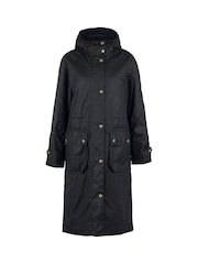 Barbour® Black 100% Cotton Long Cannich Wax Coat - Image 7 of 7