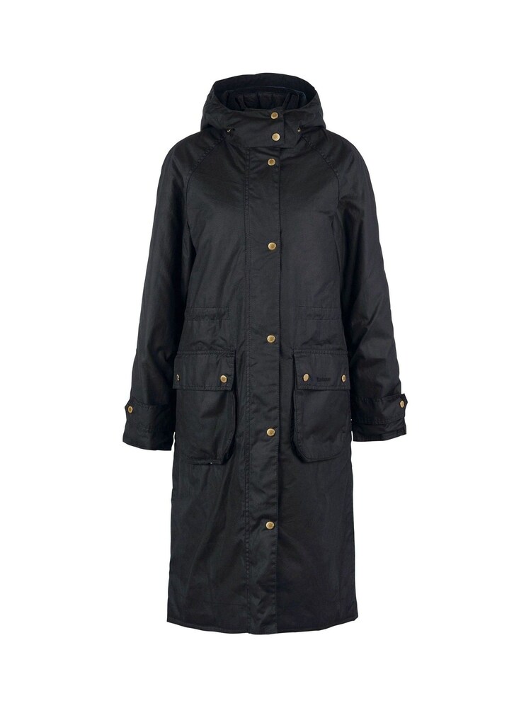 Barbour® Black 100% Cotton Long Cannich Wax Coat - Image 7 of 7