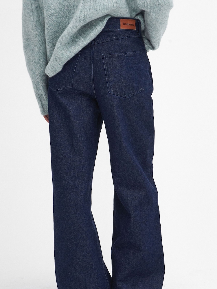 Barbour® Blue 100% Cotton Maisie Wide Leg Jeans - Image 2 of 6