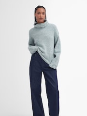 Barbour® Blue 100% Cotton Maisie Wide Leg Jeans - Image 3 of 6