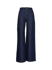 Barbour® Blue 100% Cotton Maisie Wide Leg Jeans - Image 6 of 6