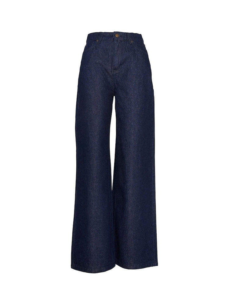 Barbour® Blue 100% Cotton Maisie Wide Leg Jeans - Image 6 of 6