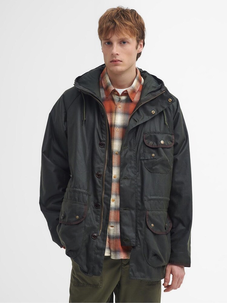 Barbour® Black 100% Cotton Field Wax Parka - Image 1 of 7