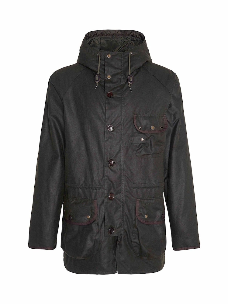 Barbour® Black 100% Cotton Field Wax Parka - Image 7 of 7