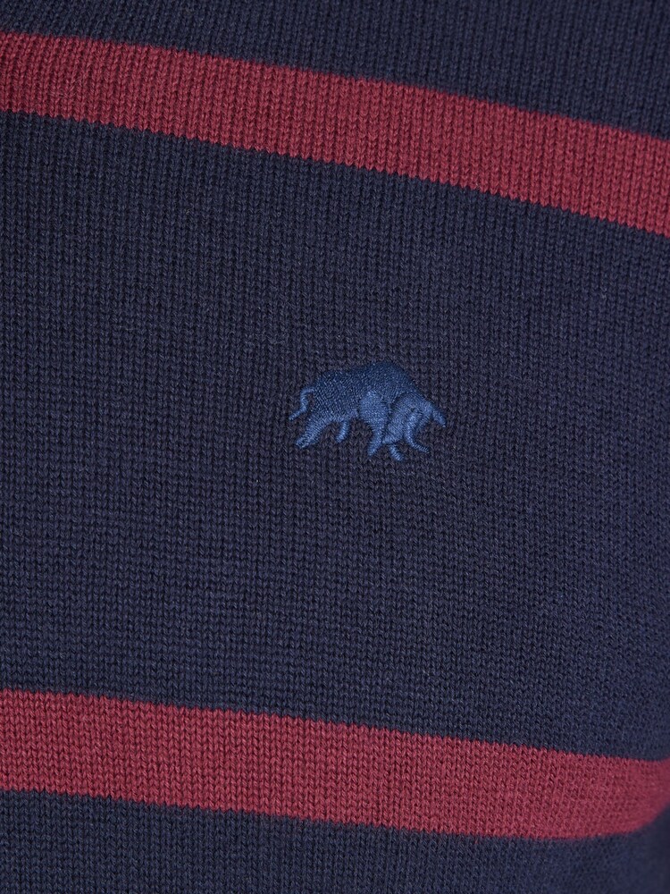 Raging Bull Blue Knitted Rugby Top - Image 5 of 5