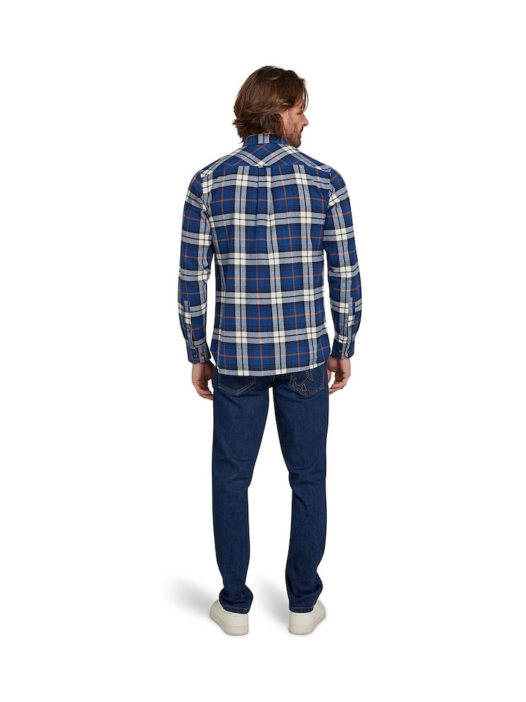 Raging Bull Large Blue Long Sleeve Plaid Brushed 100% Cotton Shirt - Image 2 of 7
