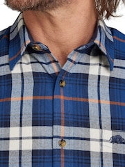 Raging Bull Large Blue Long Sleeve Plaid Brushed 100% Cotton Shirt - Image 4 of 7