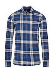 Raging Bull Large Blue Long Sleeve Plaid Brushed 100% Cotton Shirt - Image 6 of 7