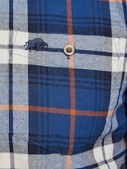 Raging Bull Large Blue Long Sleeve Plaid Brushed 100% Cotton Shirt - Image 7 of 7