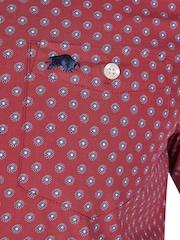 Raging Bull Red Long Sleeve Daisy Print 100% Cotton Shirt - Image 7 of 7