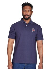 Raging Bull Blue Rugby Club Jersey 100% Cotton Polo Shirt - Image 1 of 7