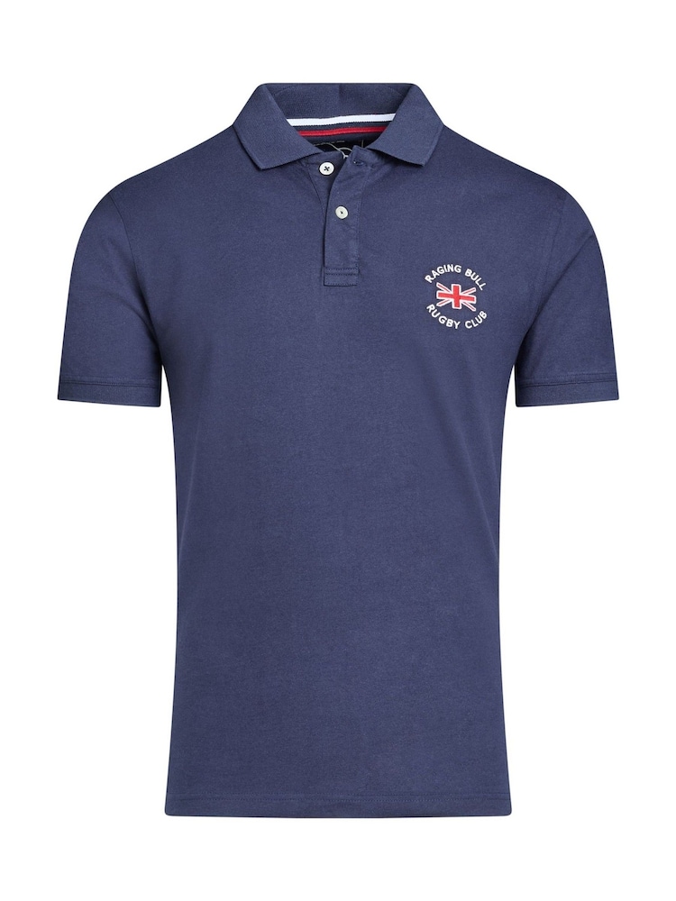 Raging Bull Blue Rugby Club Jersey 100% Cotton Polo Shirt - Image 7 of 7 Raging Bull Blue Rugby Club Jersey 100% Cotton Polo Shirt - Image 7 of 7